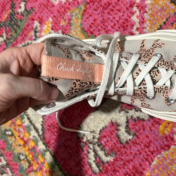 Converse Platform High-Top Sneakers in Cream Leopard Print - Picture 5 of 5